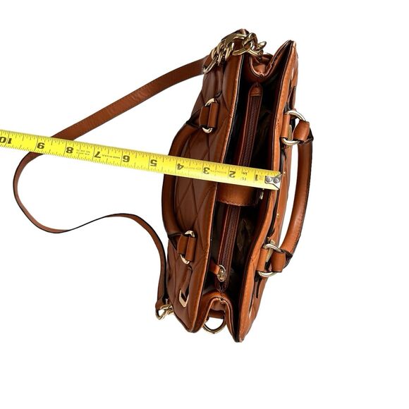 Michael Kors Quilted Shoulder Bag Carmel Tan Chain Multicompartment Handbag READ - Picture 11 of 16